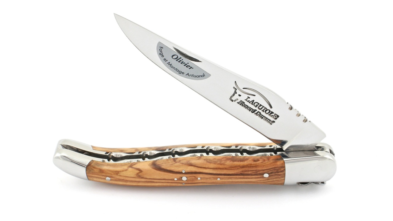 Durand-DP-OLI-poliert-14c28-4 Honoré Durand Laguiole Doppelplatine Olive poliert 12 cm