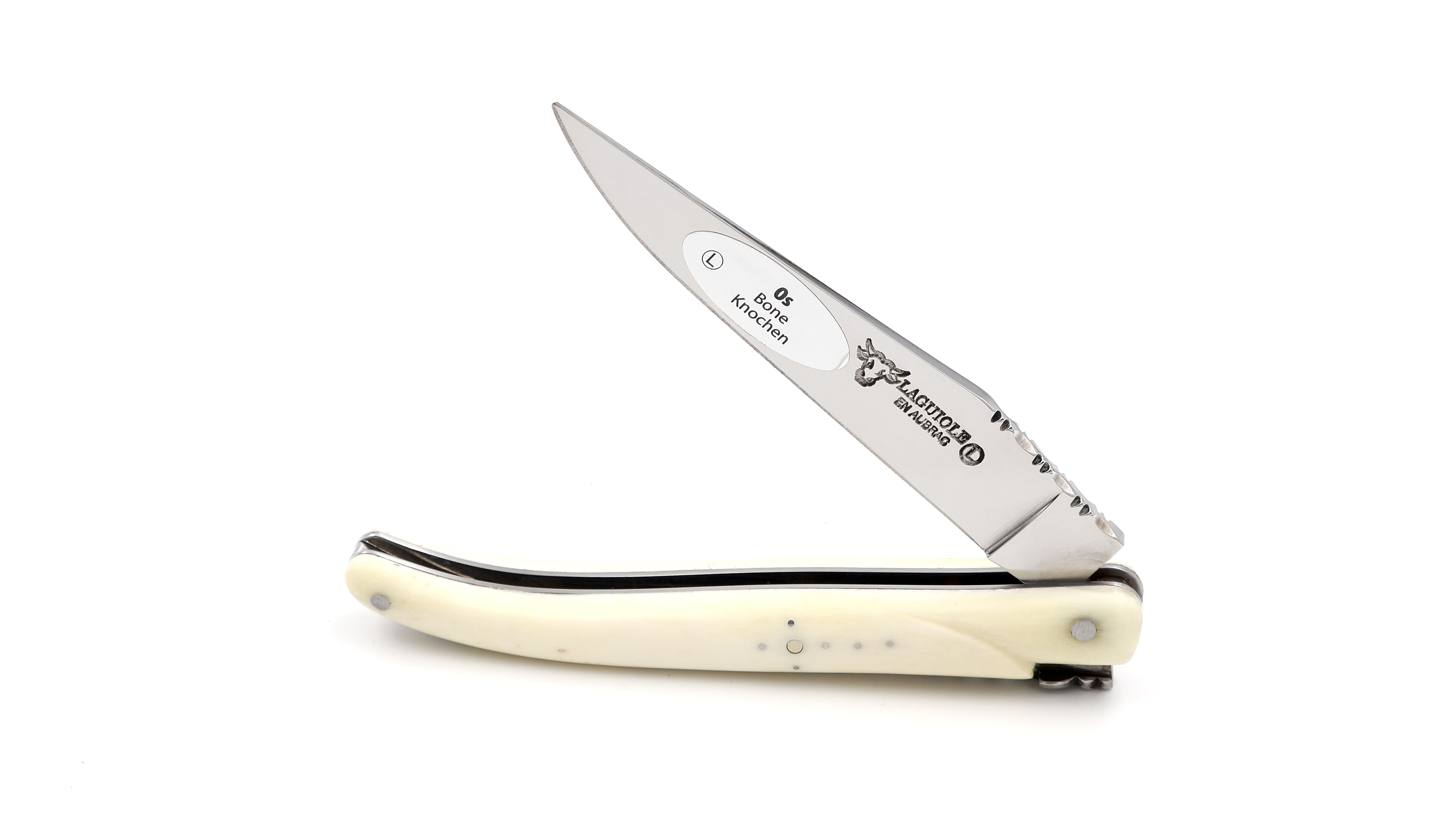 Laguiole en Aubrac Knochen massiv poliert 10 cm