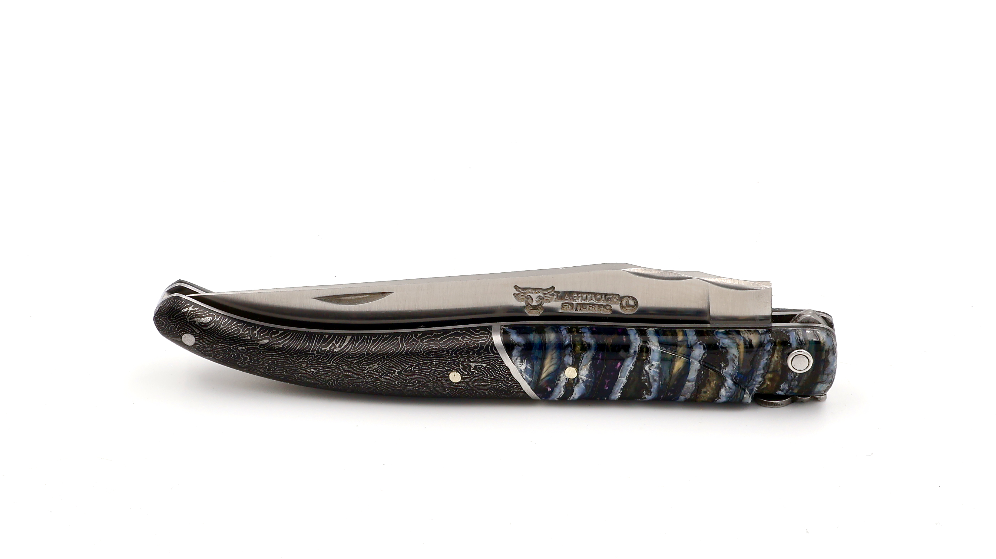 Meisterstück Laguiole en Aubrac Mammut Backenzahn & Carbonfiber Space Coral 12 cm