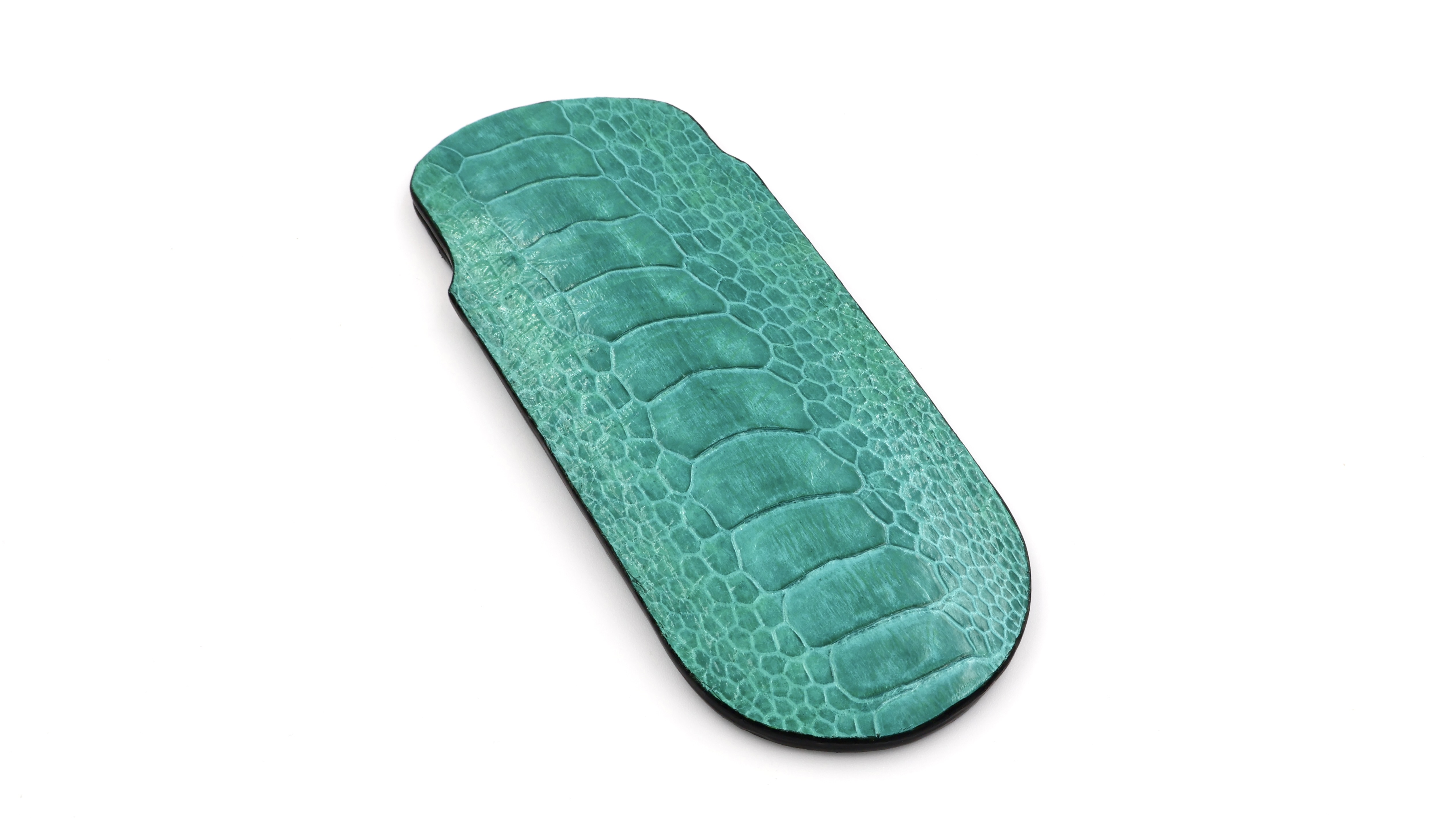Atelier N°7 Stecketui Straussenbein Leder türkisgrün 14,5 cm   Atelier N°7 Stecketui Straussenbein Leder türkisgrün 14,5 cm