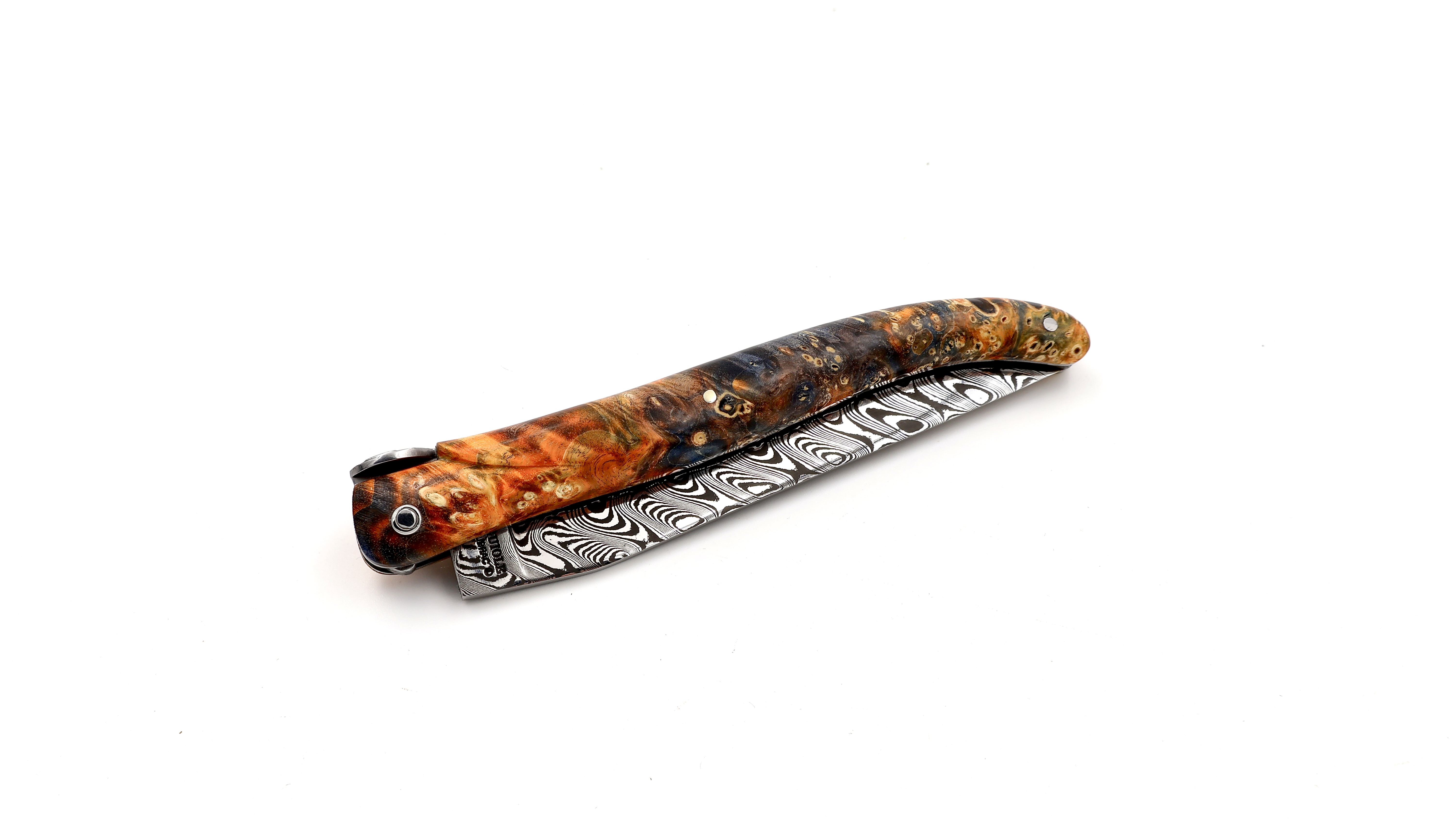 Laguiole en Aubrac Laguiole elder burl with EARTH bee DSC® Carbon damascus 12 cm
