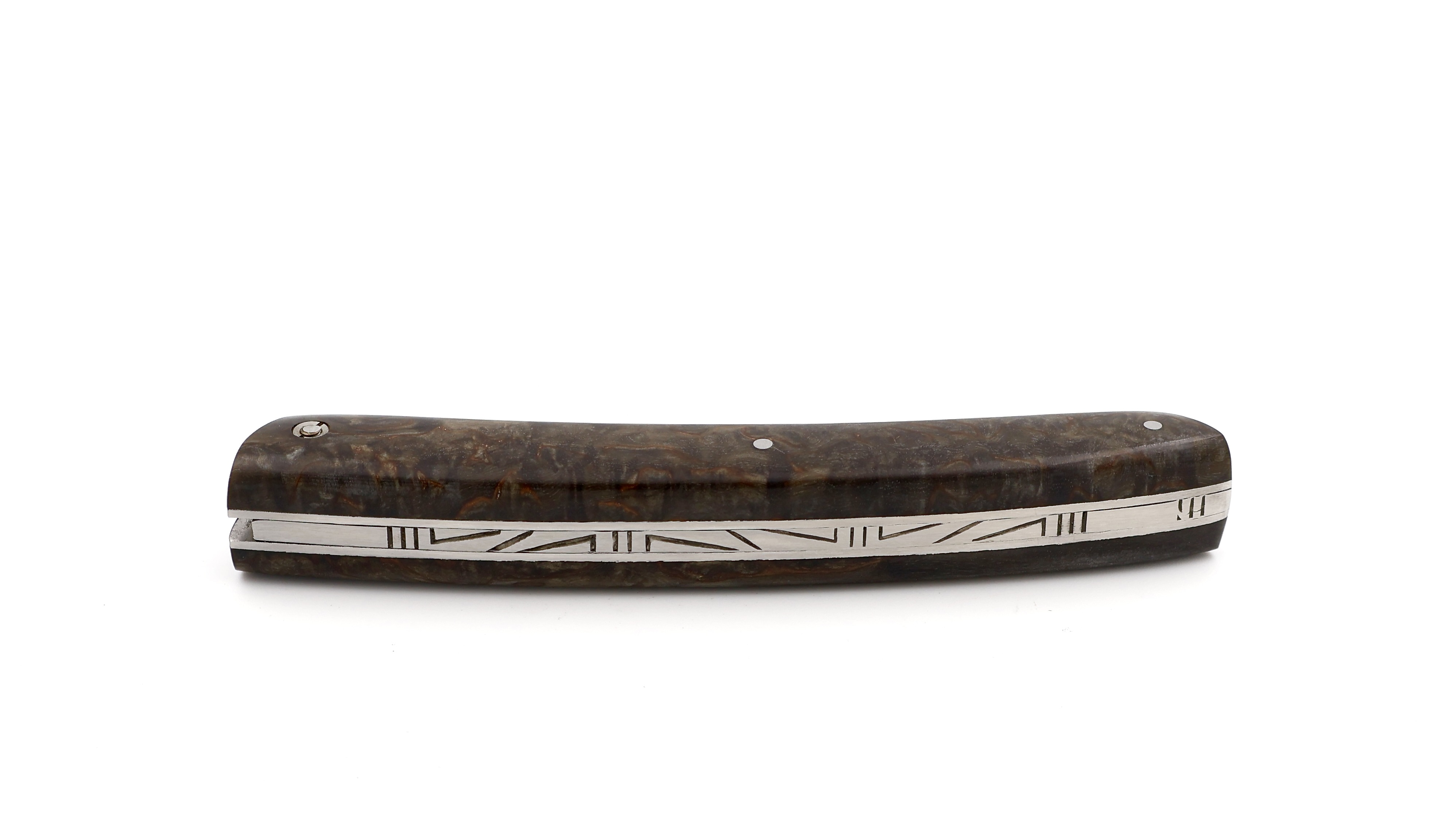 AU SABOT Le Thiers Messer 12 cm Maserbirke schwarz