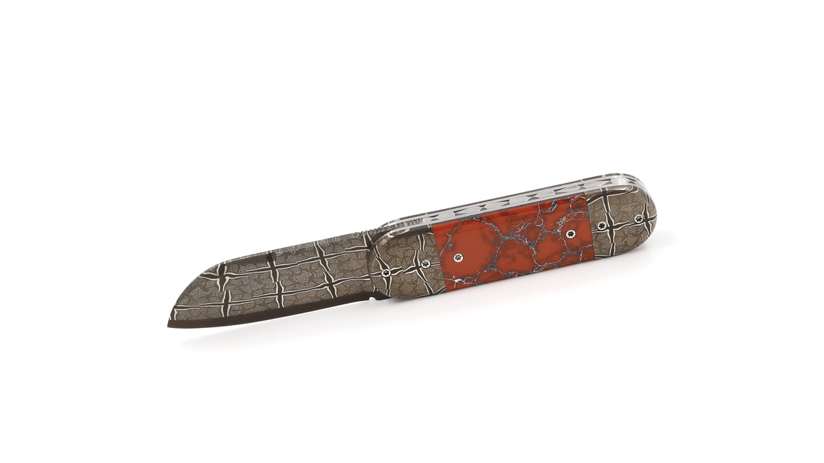 Philippe Soeuvre BULL jaspis stone damaskus blade 