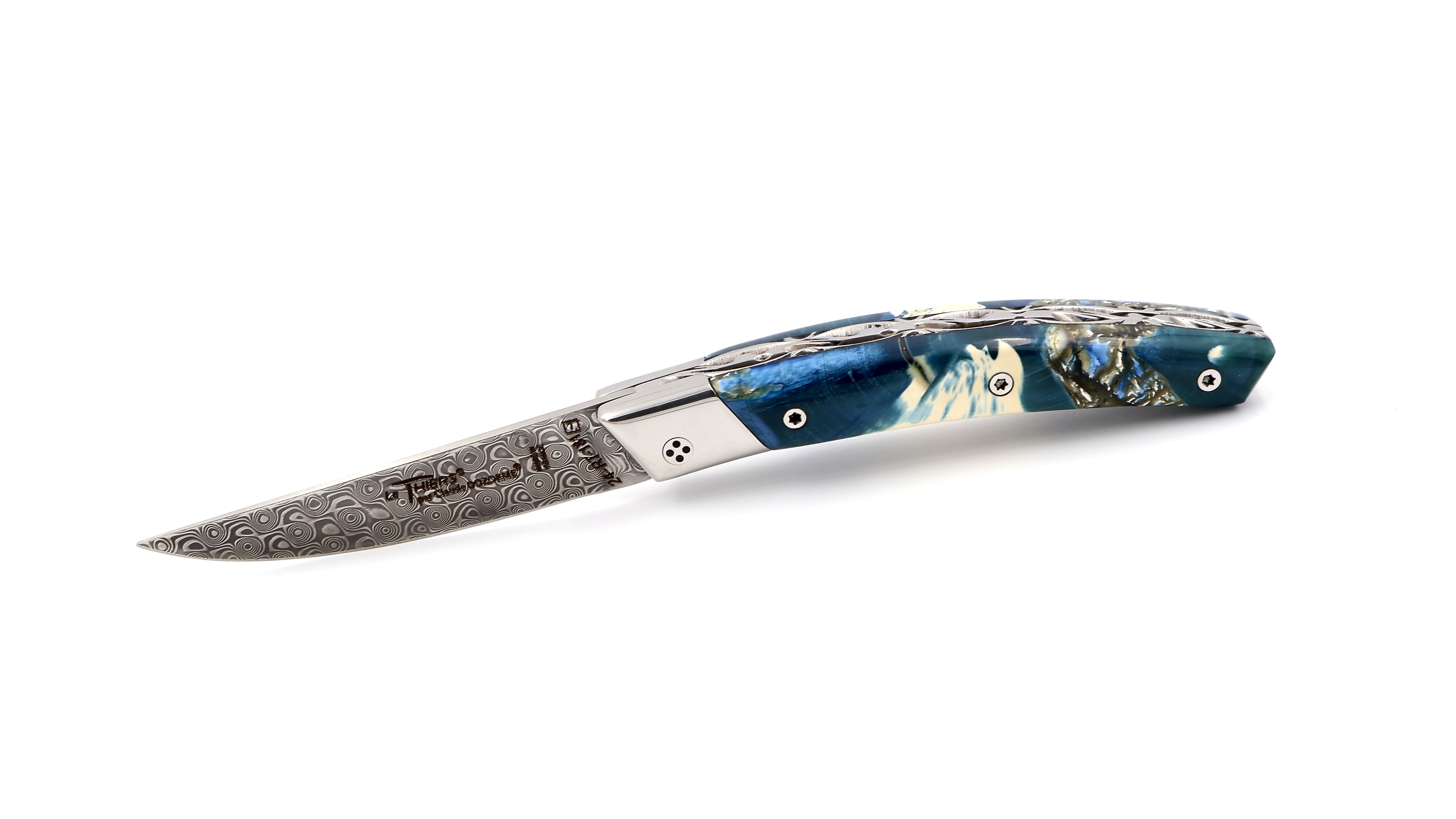 Claude DOZORME Thiers RLT L'ATELIER mammoth ivory damascus blade