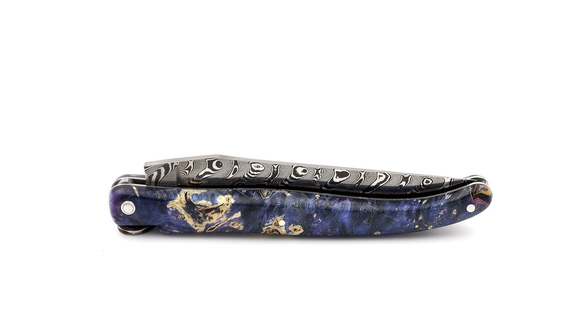 Laguiole en Aubrac Laguiole elder burl with EARTH bee DSC® Carbon damascus 12 cm