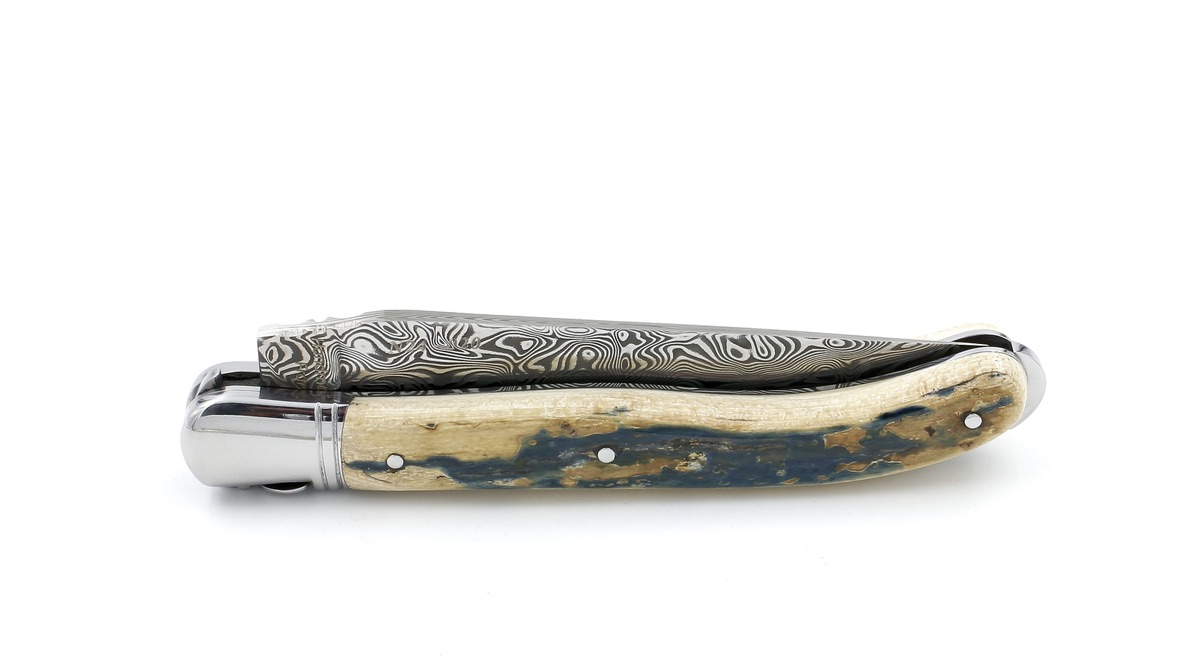 A88F339D-4CA8-48BF-8DE9-E55CCF3200A9_1_105_c Fontenille Pataud Laguiole NATURE Exception blue mammoth ivory damascus blade 12 cm