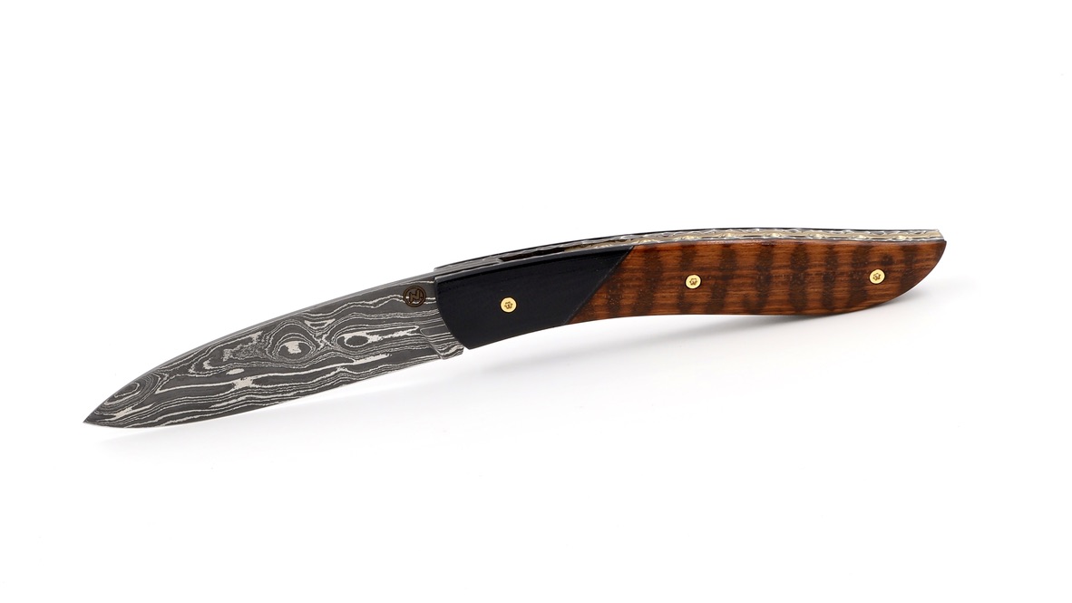 Atelier NÉVÉ Tim Bernard amourette wood and G10 damascus