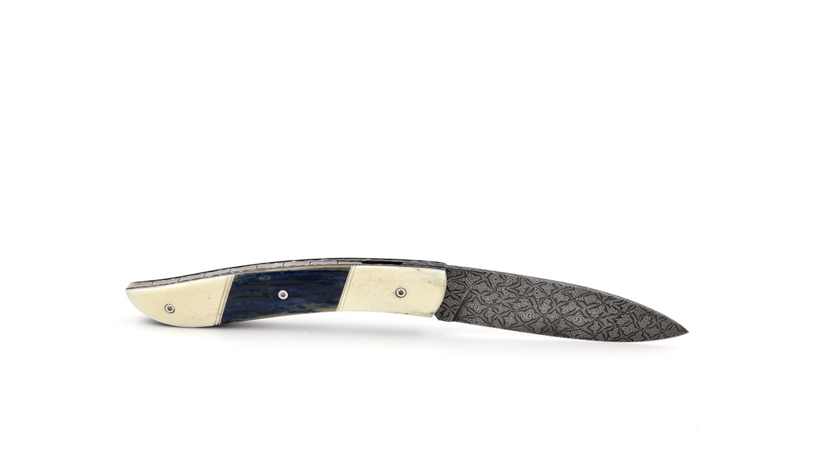 Atelier NÉVÉ Tim Bernard buffalo bone and mammothivory with mosaik damascus blade 