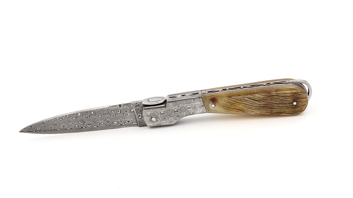 Fontenille Pataud SPERONE damascus ramhorn bolsters damascus 12 cm