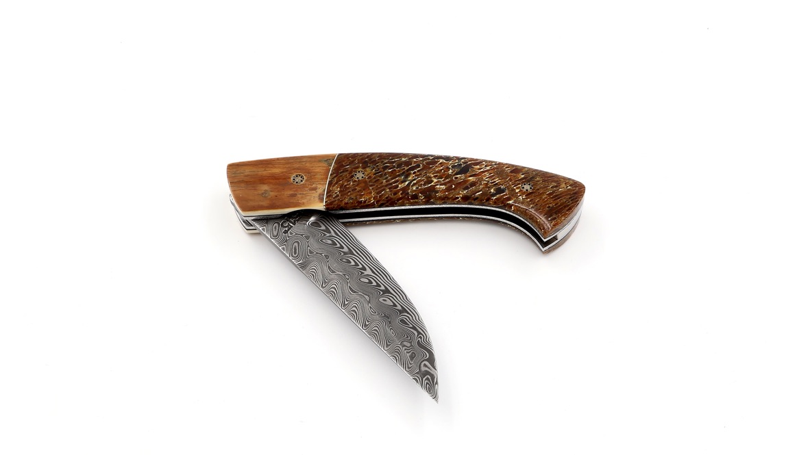 MANU LAPLACE 1515 CUSTOM Mammut-Femurknochen Damastklinge 