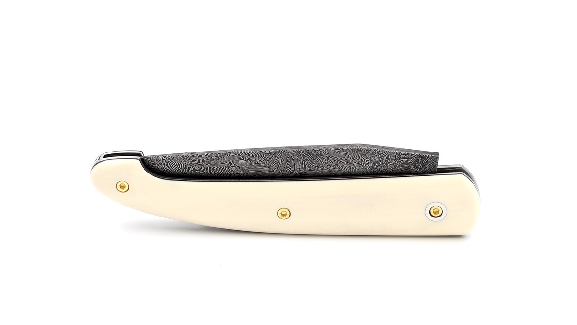 Atelier Odae Le PASSAGER mammothivory mosaik-damascus blade