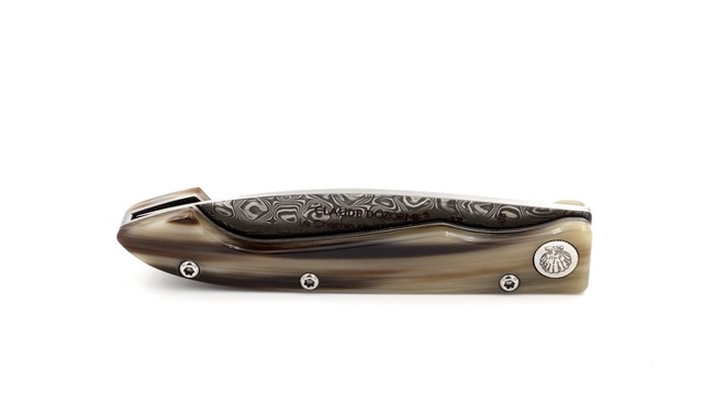 Claude DOZORME Pilgermesser Capucin Compostelle Hornspitze Damastklinge 