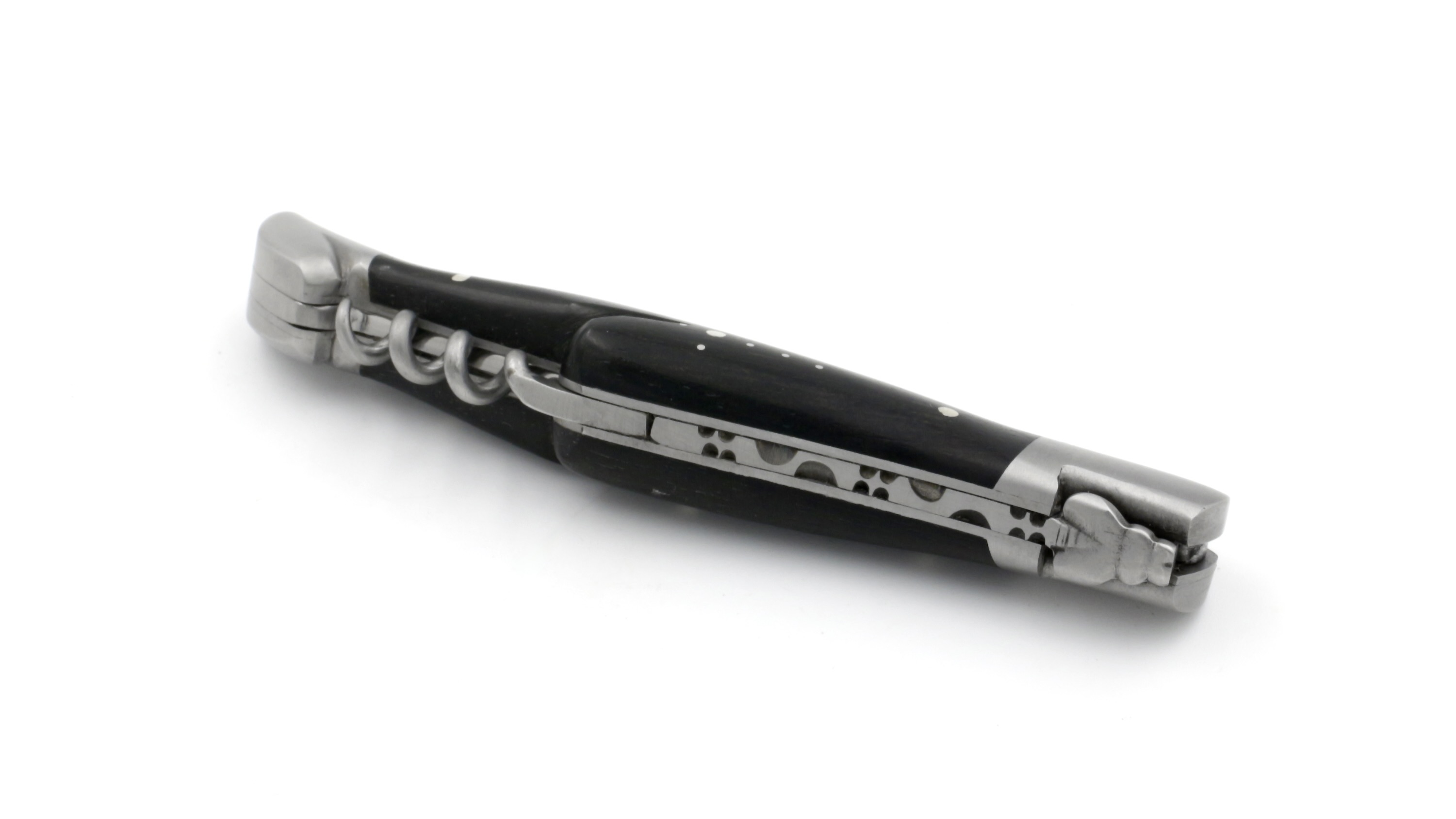 Laguiole en Aubrac Ebony with corkscrew 12 cm