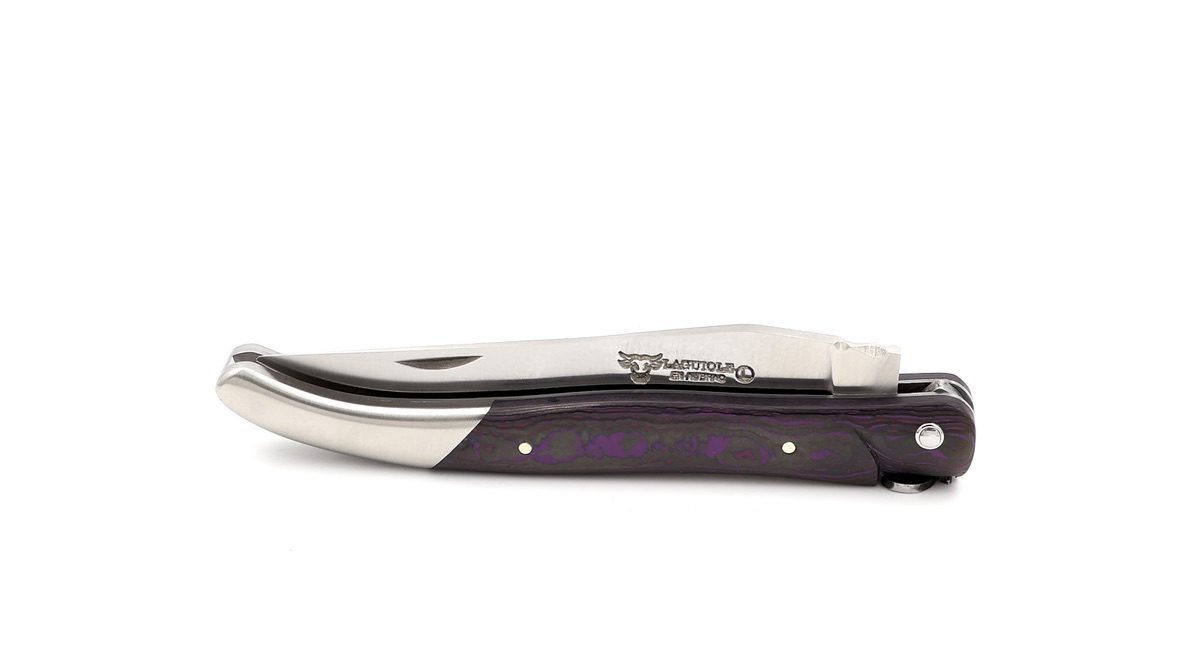 Laguiole en Aubrac Laguiole knife FAT Carbon purpel haze