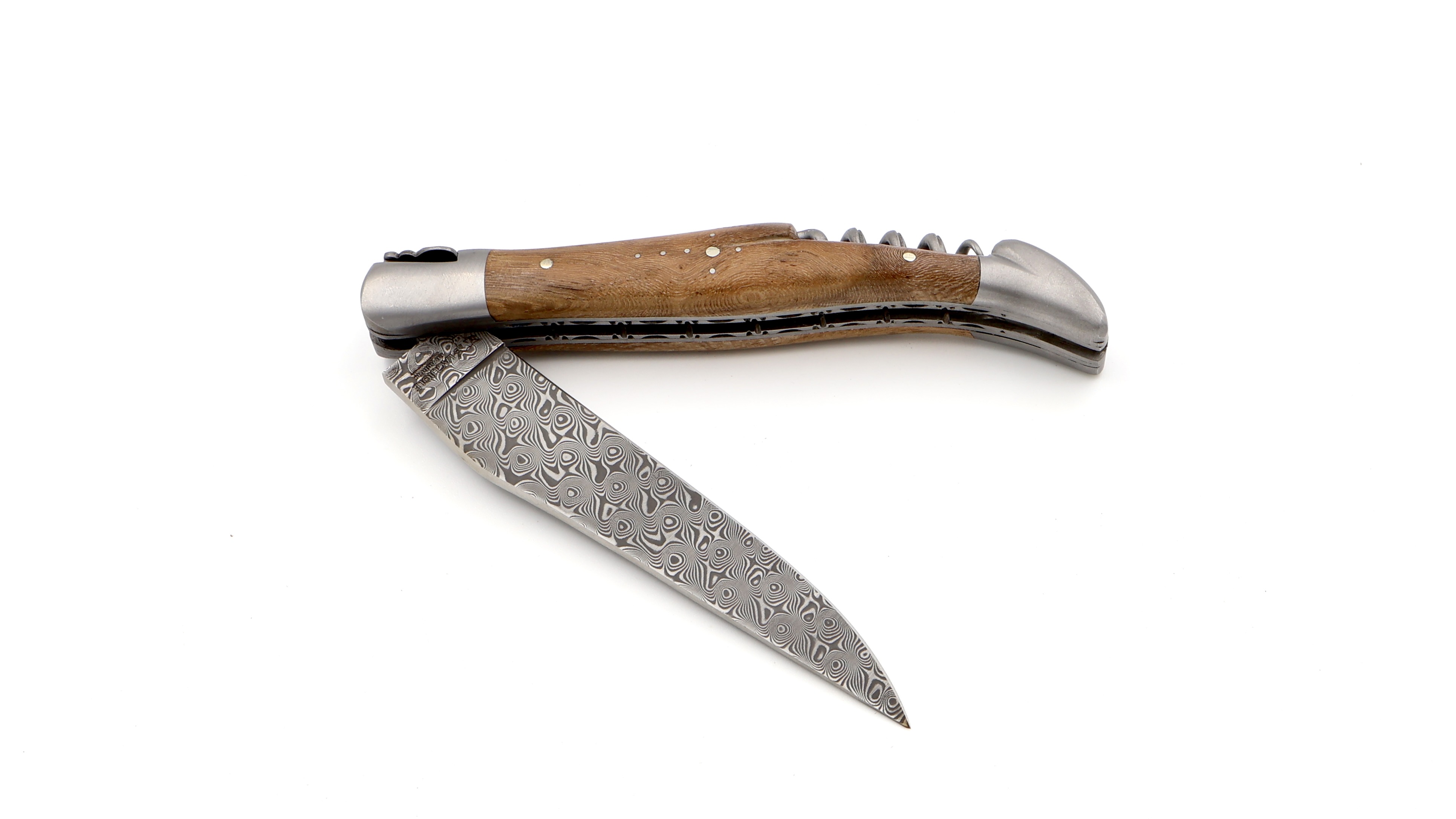 Laguiole en Aubrac Weinstock DSC® Rosendamast mit Korkenzieher Doppelplatine 12 cm 