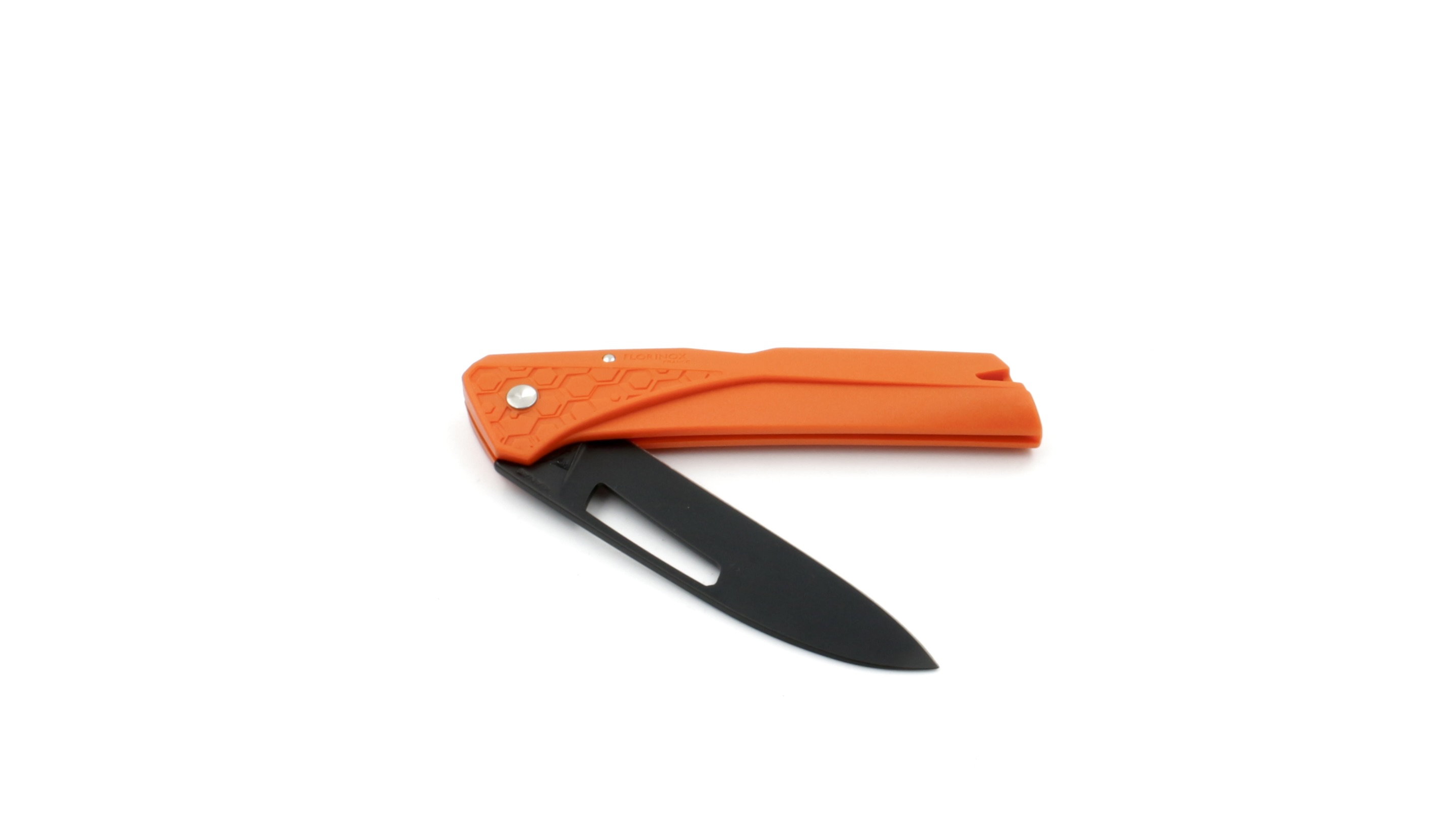 Florinox KIANA ORIGINE black blade Klappmesser orange Klingenausschnitt