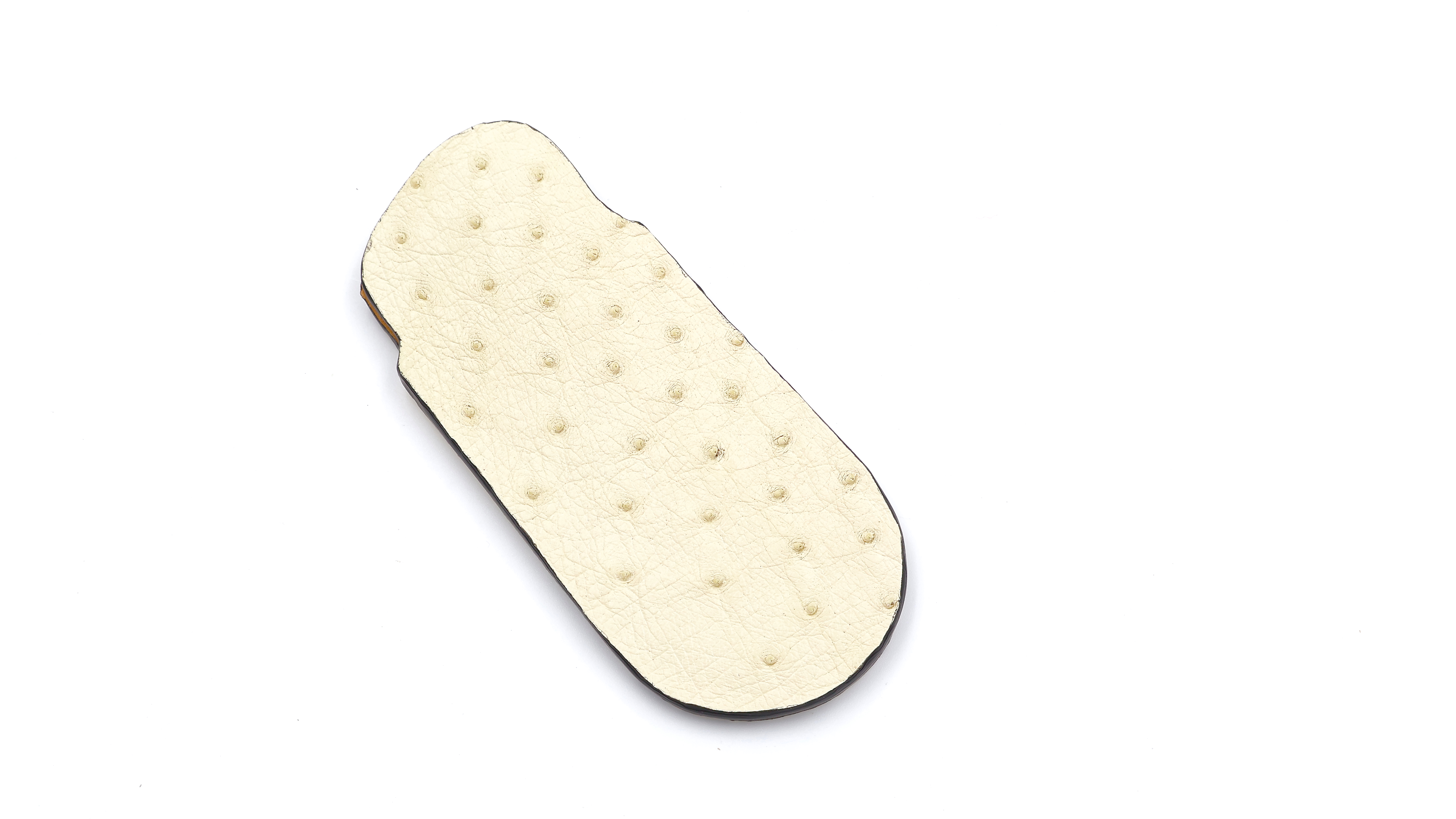 Atelier N°7 Stecketui Straussenleder elfenbein farben 14,5 cm      