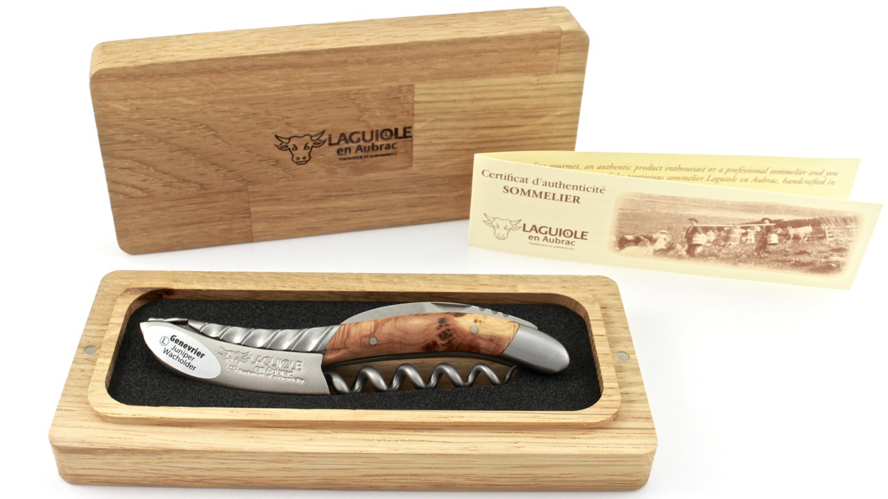 Laguiole en Aubrac Sommeliermesser Torsade Wacholder