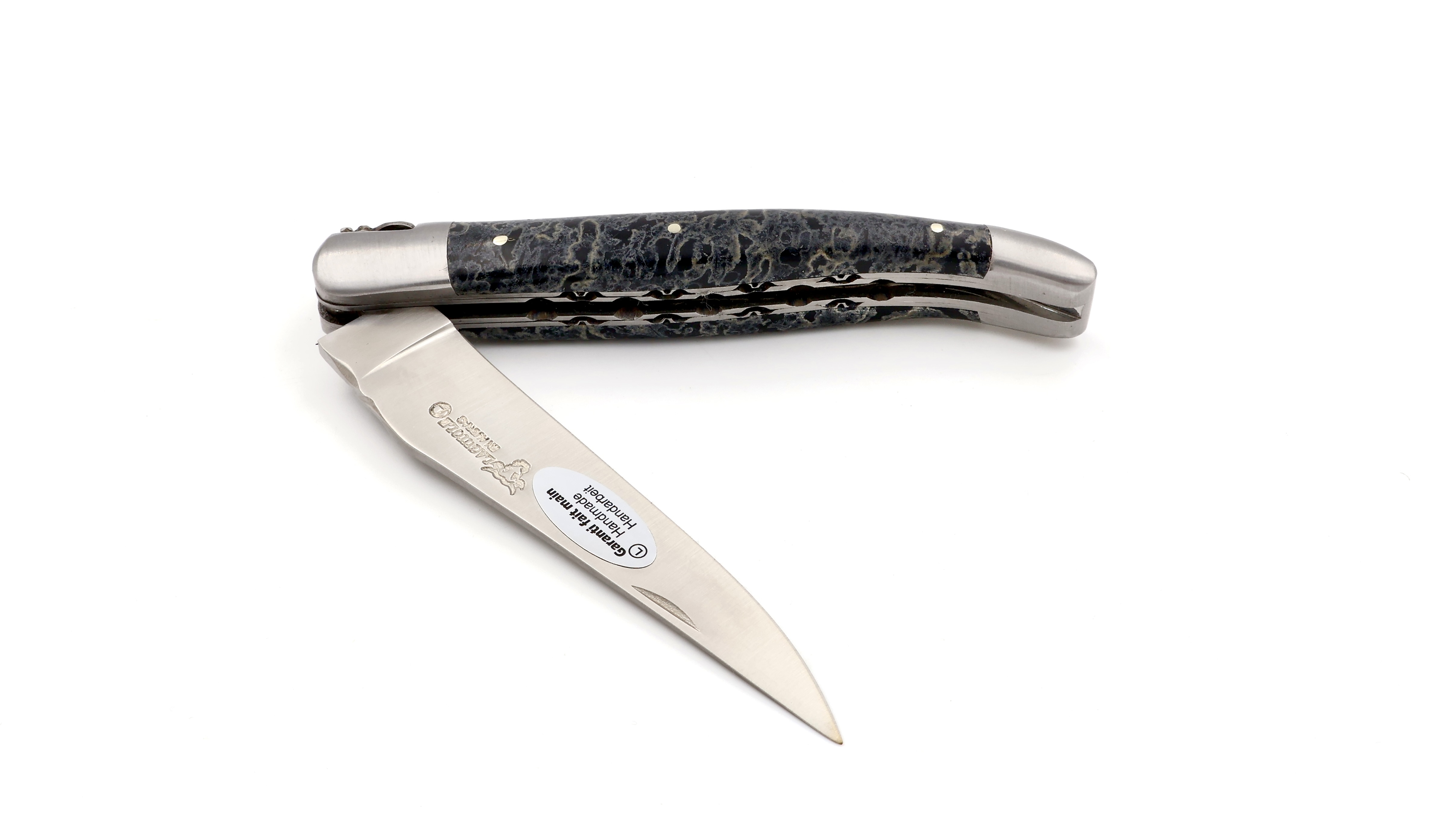 Laguiole en Aubrac schwarzer Lavastein Doppelplatine 12 cm