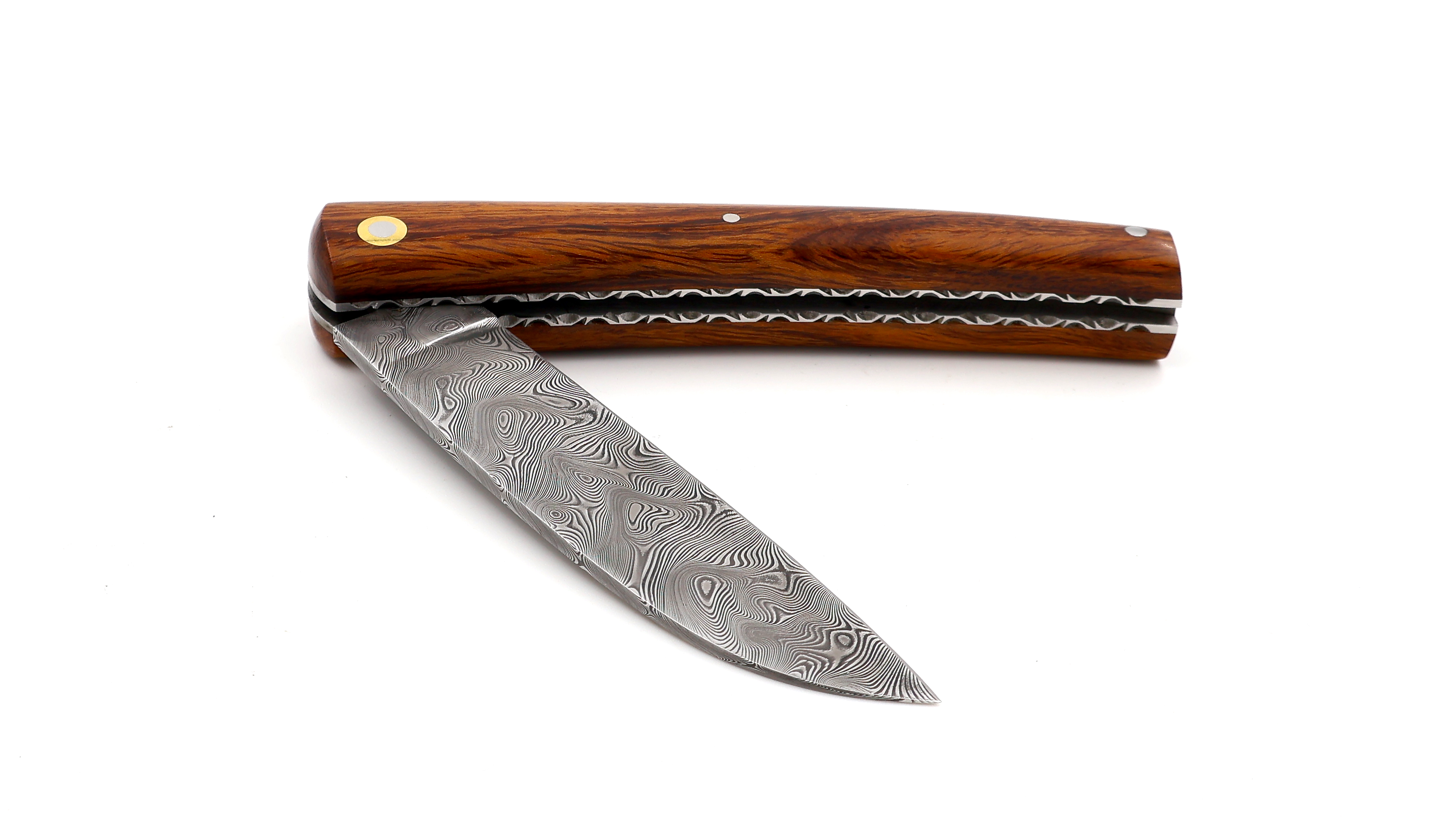 Liadou du Vallon® PETIT guillochiert Winzermesser Wüsteneisenholz Damastklinge 10,5 cm