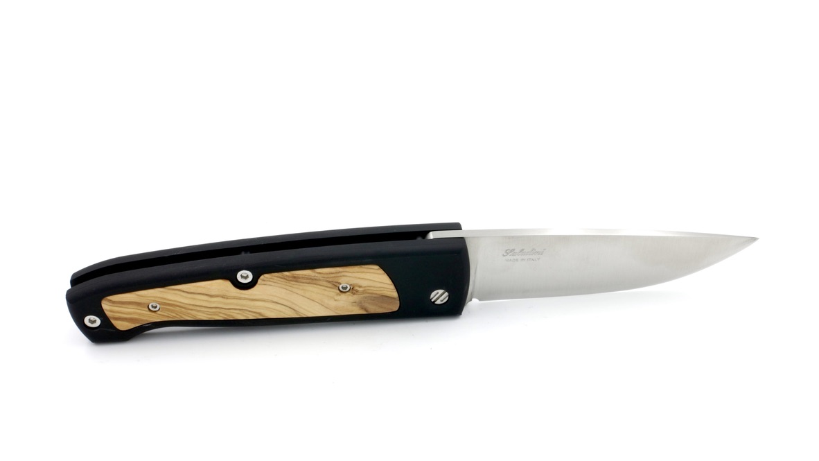 E983A1D5-F470-4652-A70A-5506C13F17F1_1_105_c Saladini Jagdtaschenmesser Aluminium Griffeinlage Olivenholz