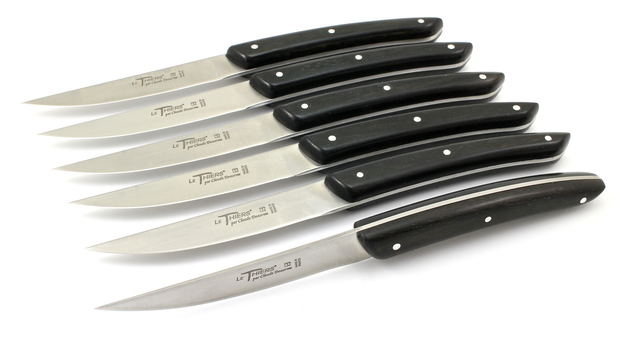 Claude DOZORME Thiers steakknives ebony set of six