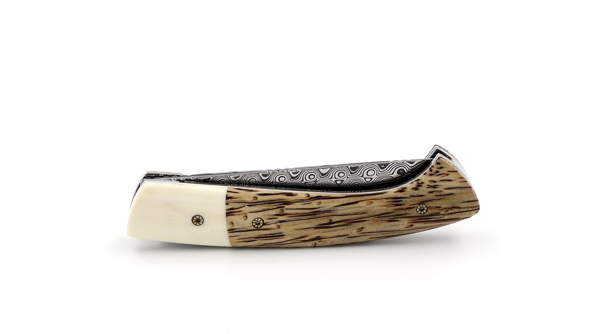 MANU LAPLACE 1515 ZULU palmwood and buffalo bone damascus