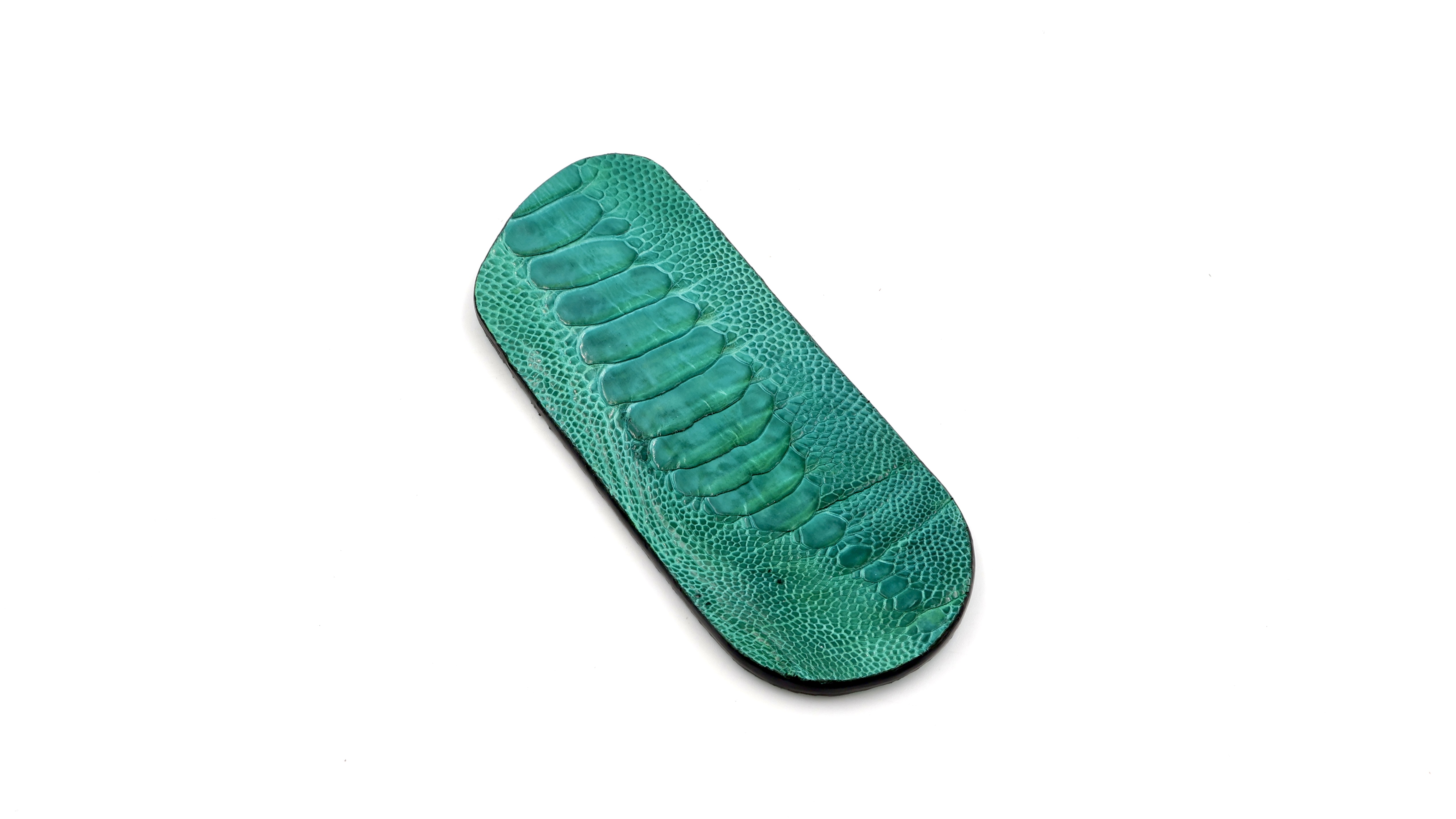 Atelier N°7 Stecketui Straussenbein Leder türkisgrün 14 cm   Atelier N°7 Stecketui Straussenbein Leder türkisgrün 14 cm