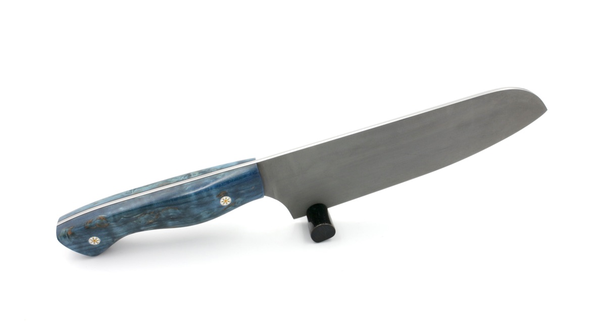 KLEOS Prestige Kochmesser SANTOKU Maserbirke stonewashed Klinge 14C28N(1)