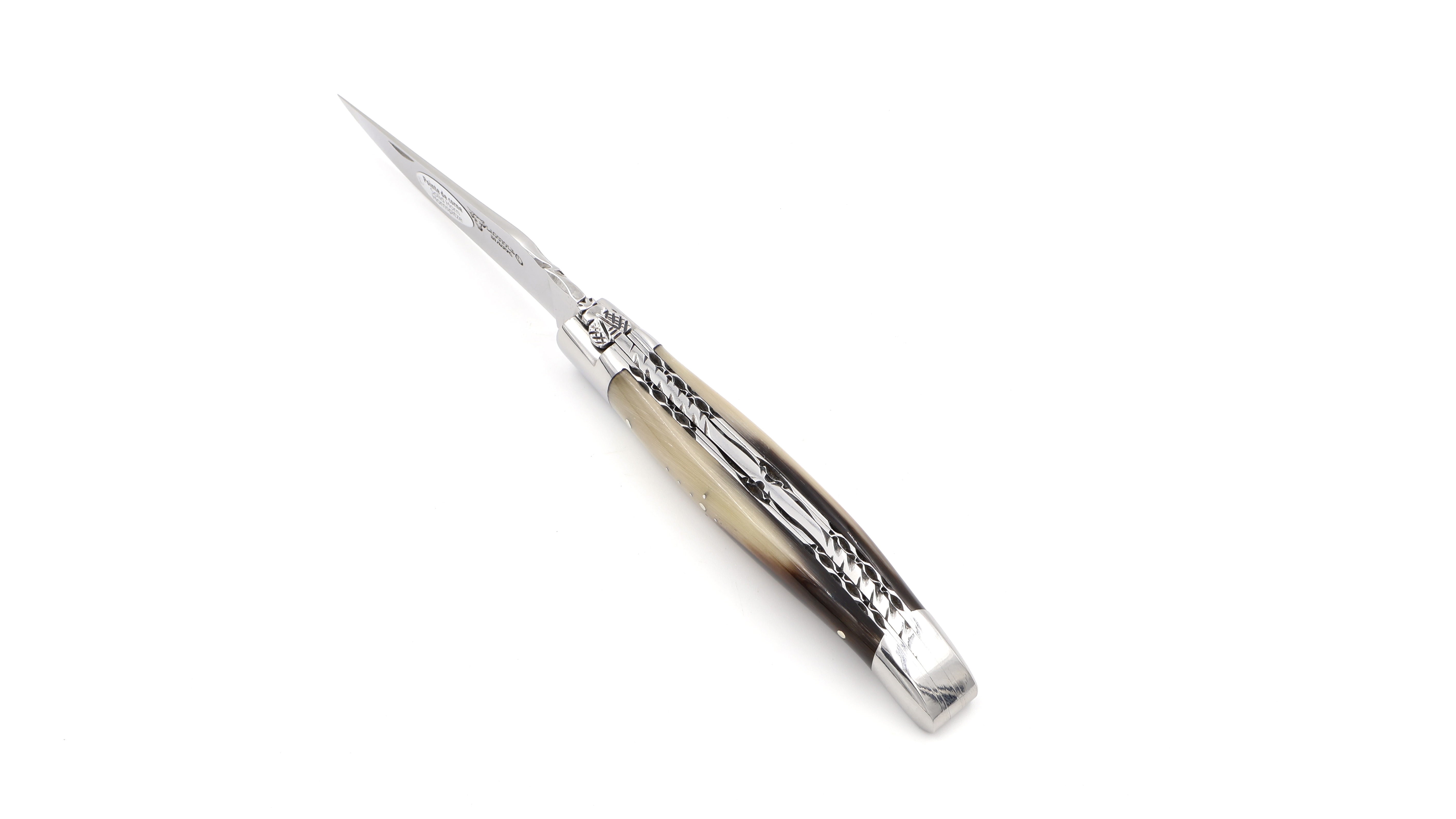 Laguiole en Aubrac doubleplate knife Horn tip 12 cm
