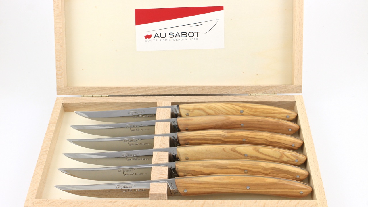 AU SABOT Le Thiers Steakmesser Olive Set 6-teilig