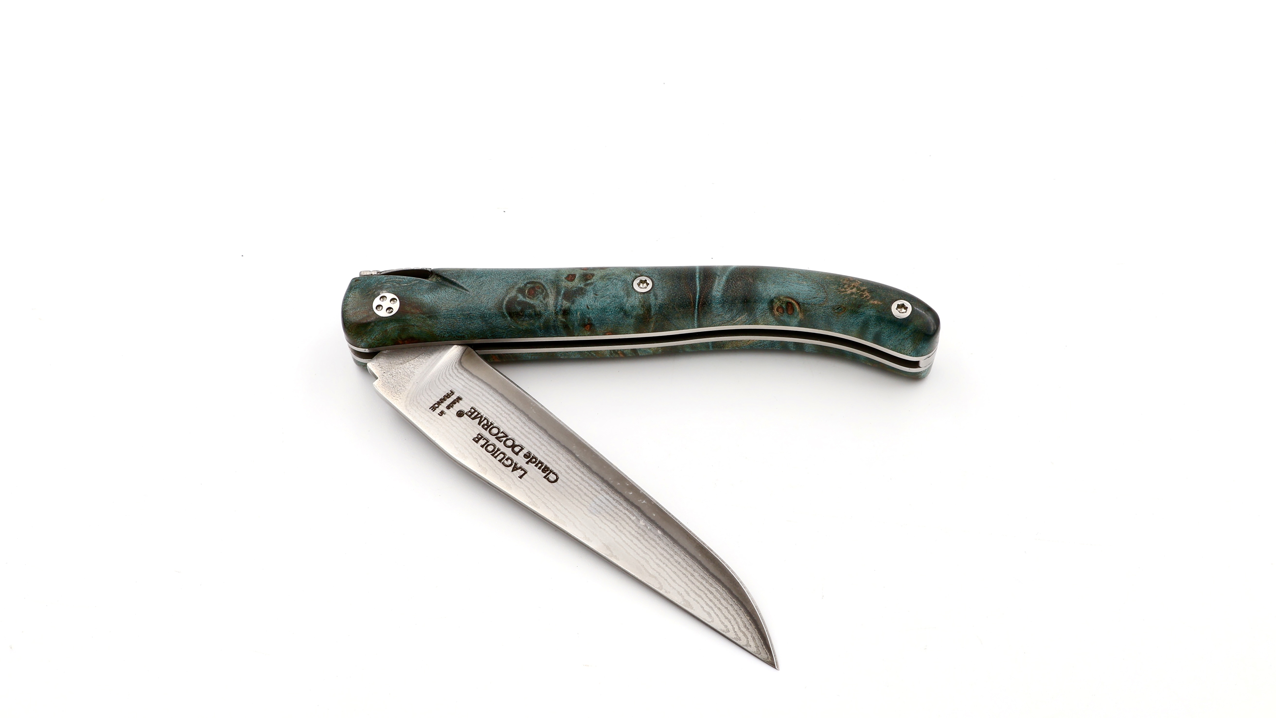 Claude DOZORME Laguiole Messer L'Atelier Ahornwurzel 12 cm VG10 Damastklinge 