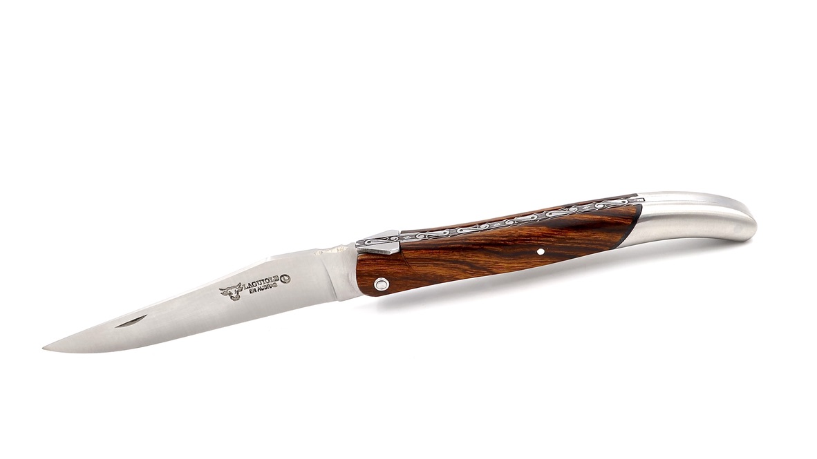 Laguiole en Aubrac master piece laguiole knife burl of ironwood 12 cm