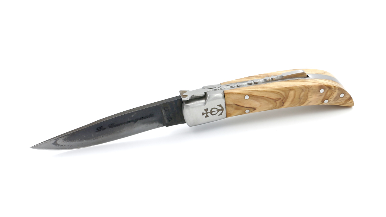 Le Camarguias knife olive wood 10 cm antik