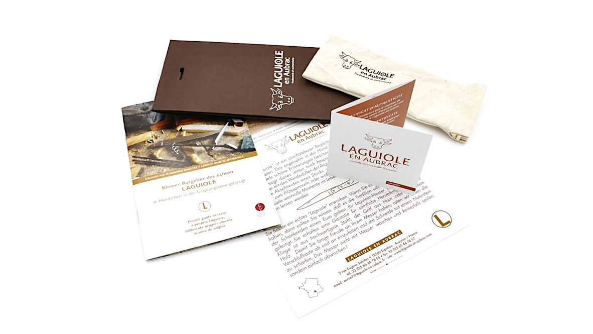 Ausstattunge-Taschenmesser Laguiole en Aubrac Pakaholz kaki 12 cm