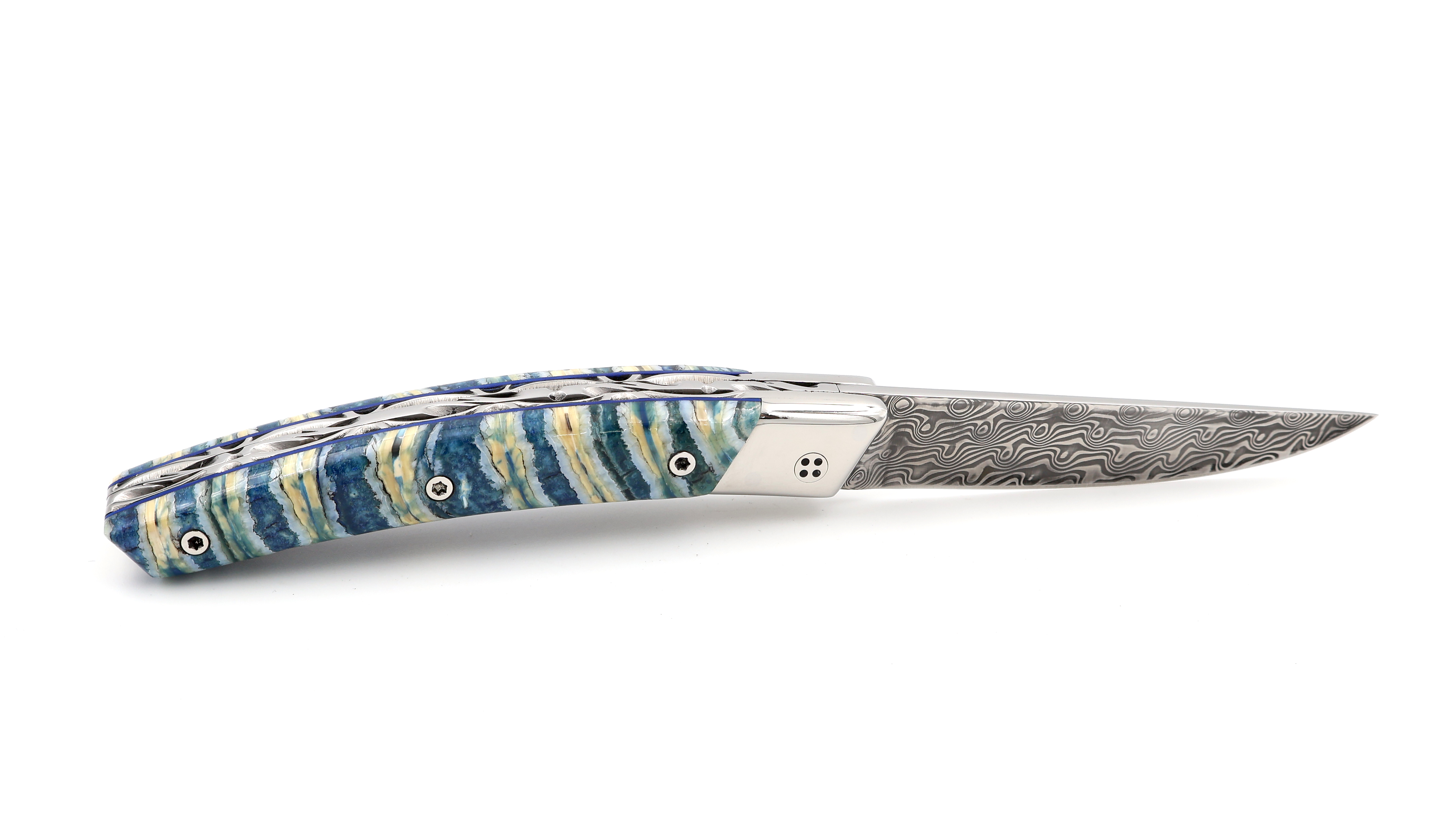 Claude DOZORME Thiers RLT L'ATELIER Mammutbackenzahn blau Damastklinge