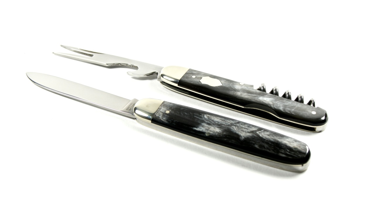 Hartkopf Bestecktaschenmesser mit Korkenzieher Bunthorn