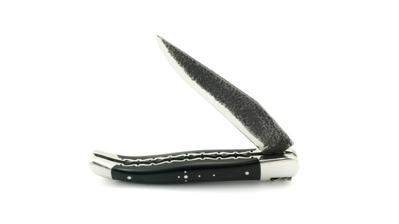 Durand-DP-BDF-BUI-3 Honoré Durand Laguiole Doppelplatine Klinge Brut de Forge Büffelkruste 12 cm