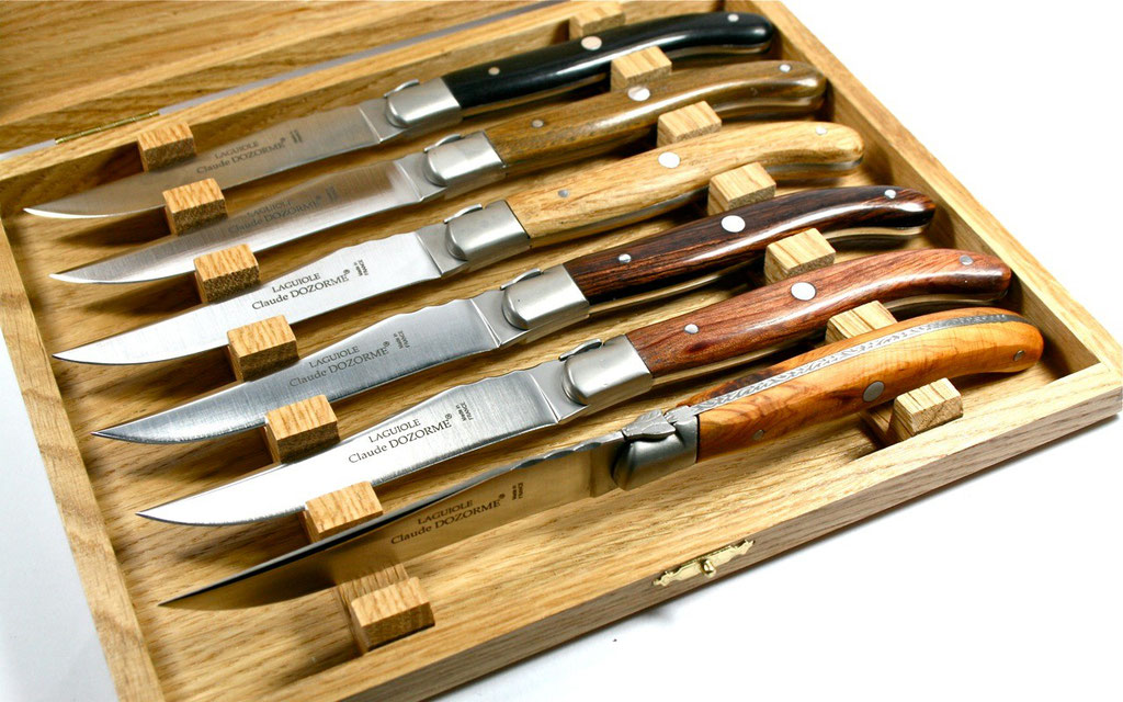 Claude DOZORME Laguiole Steakmesser Set 6-tlg. Edelhölzer