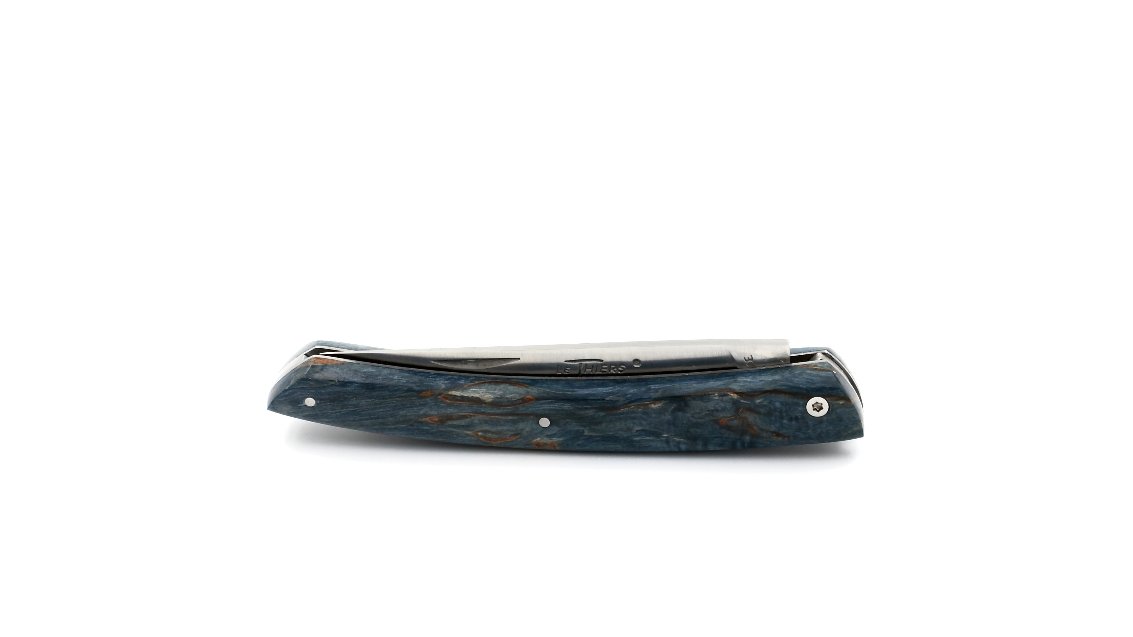 AU SABOT Le Thiers Messer 12 cm Maserbirke blau AU SABOT Le Thiers Messer 12 cm Maserbirke blau