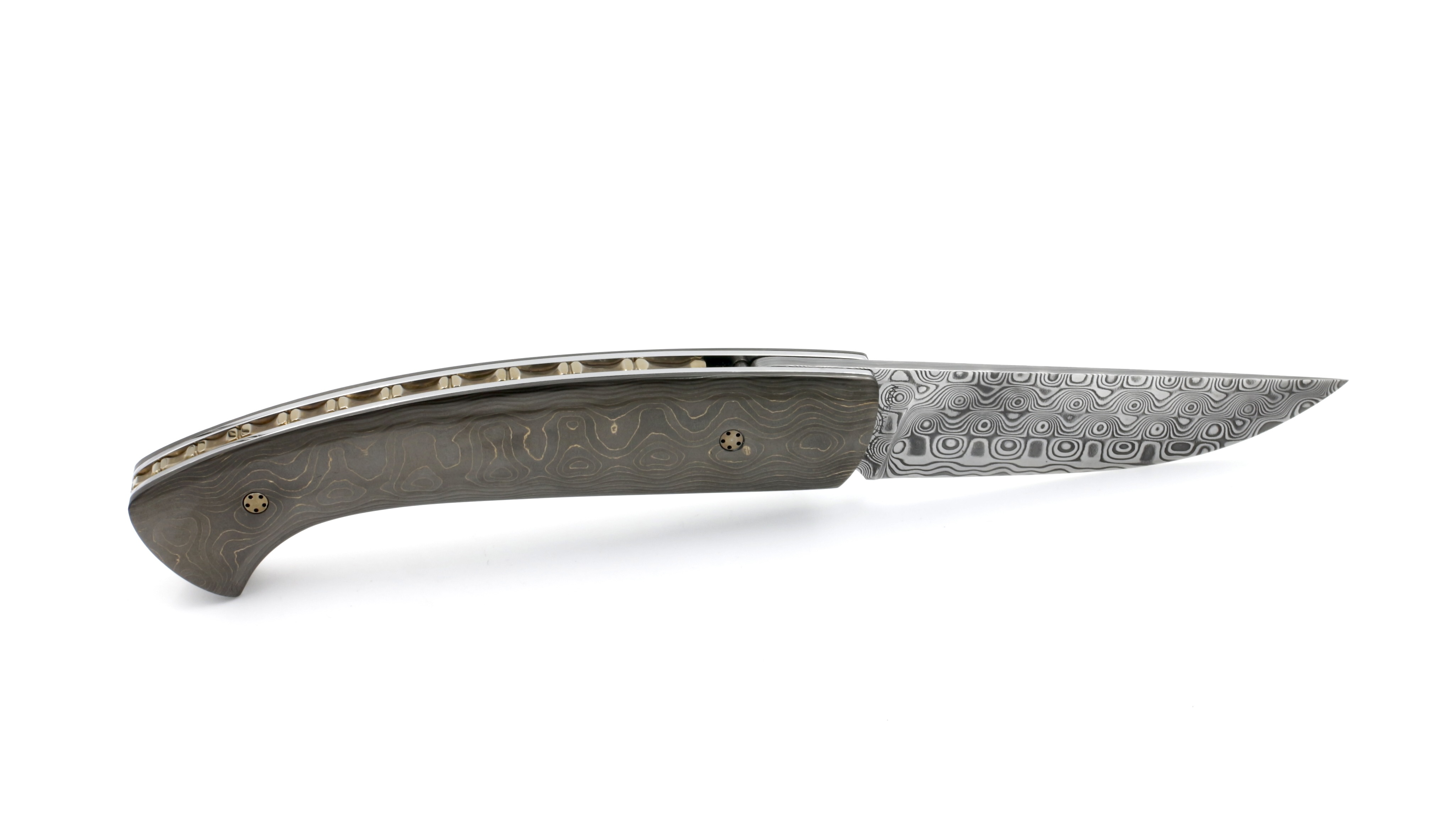 MANU LAPLACE 1515 Drop Water Brass Damascus blade