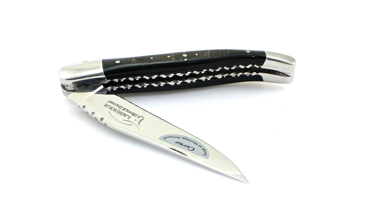 IMG_4654 Honoré Durand Laguiole Doppelplatine Büffelkruste 12 cm