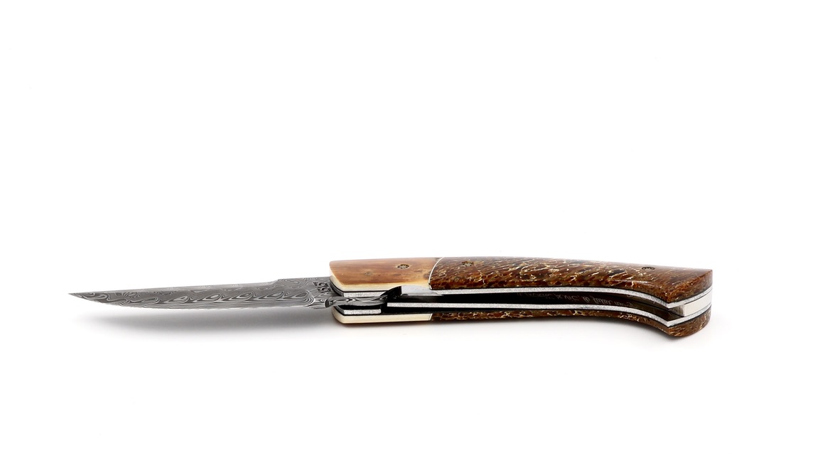 MANU LAPLACE 1515 CUSTOM Mammut-Femurknochen Damastklinge 