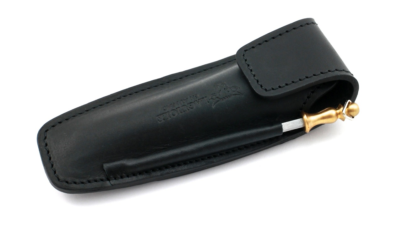 Laguiole-Maya-fusil-5 LAGUIOLE en Aubrac MAYA Fusil Laguiole Etui 12 cm Leder mit Schärfer