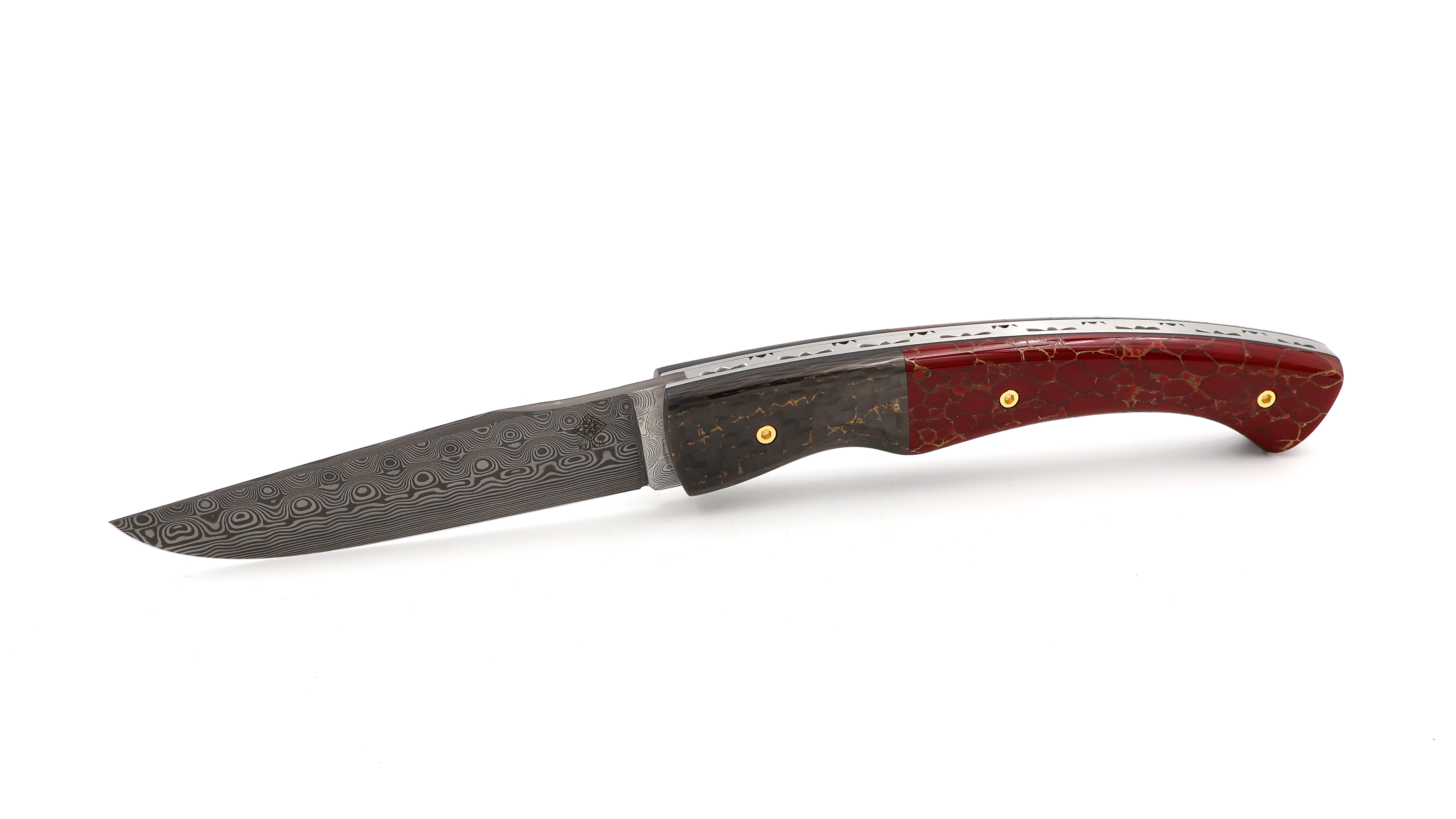 KLEOS Taschenmesser LYKOS FAT Carbon Jaspis Rosendamast