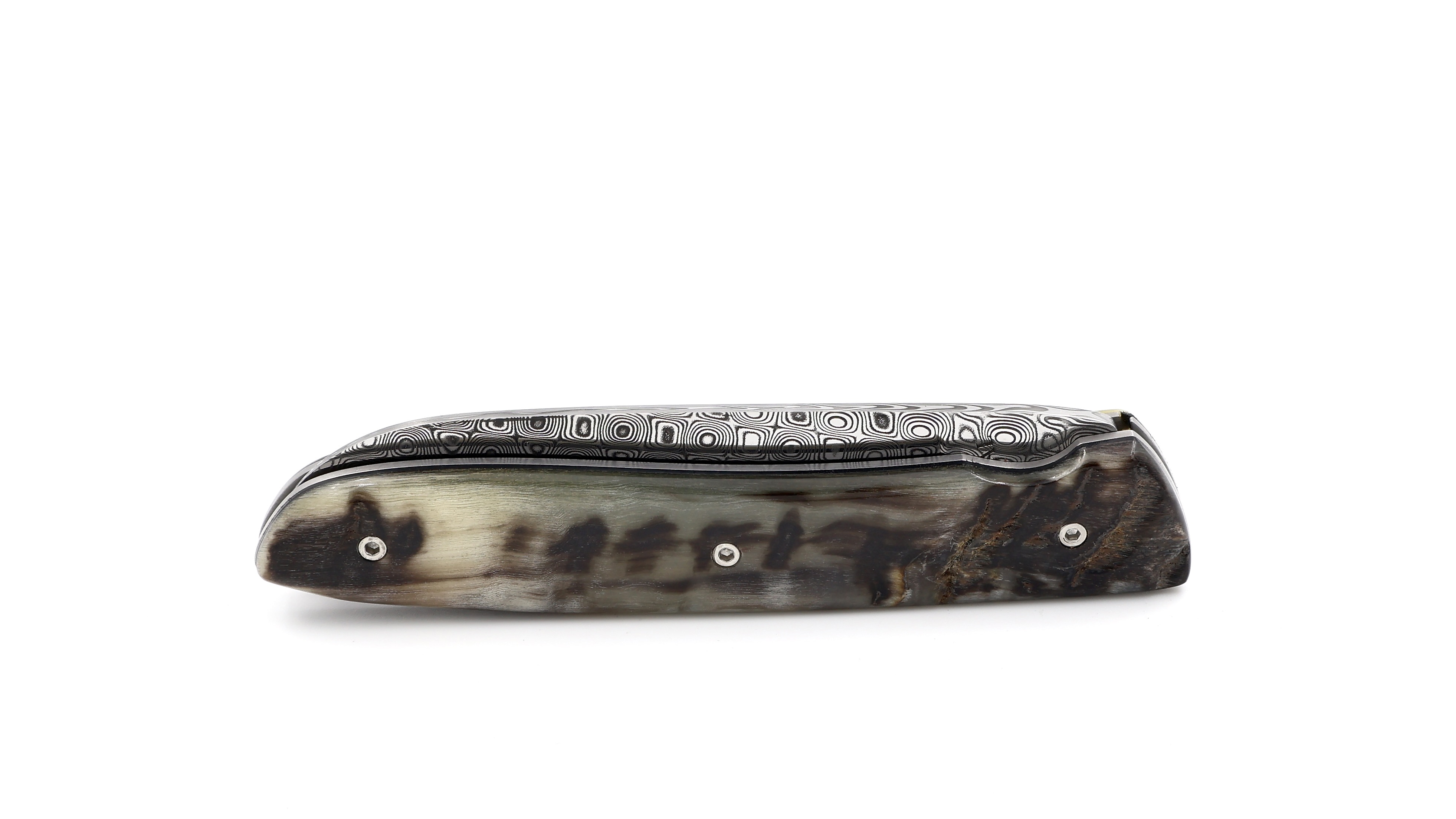 PERCEVAL L08 damascus Ram horn dark
