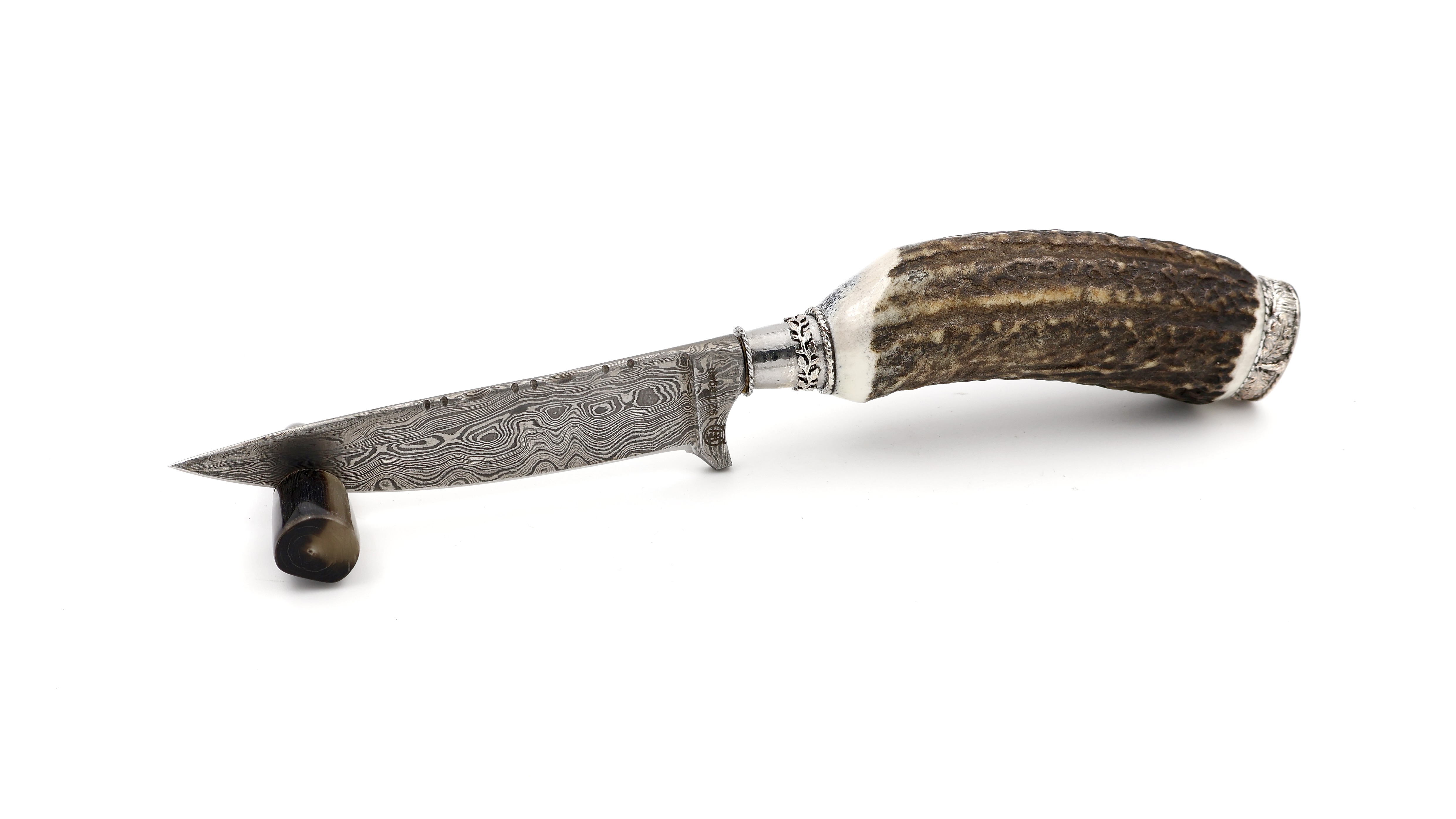 Hartkopf Trachtenmesser Damastklinge versilberte Kappe