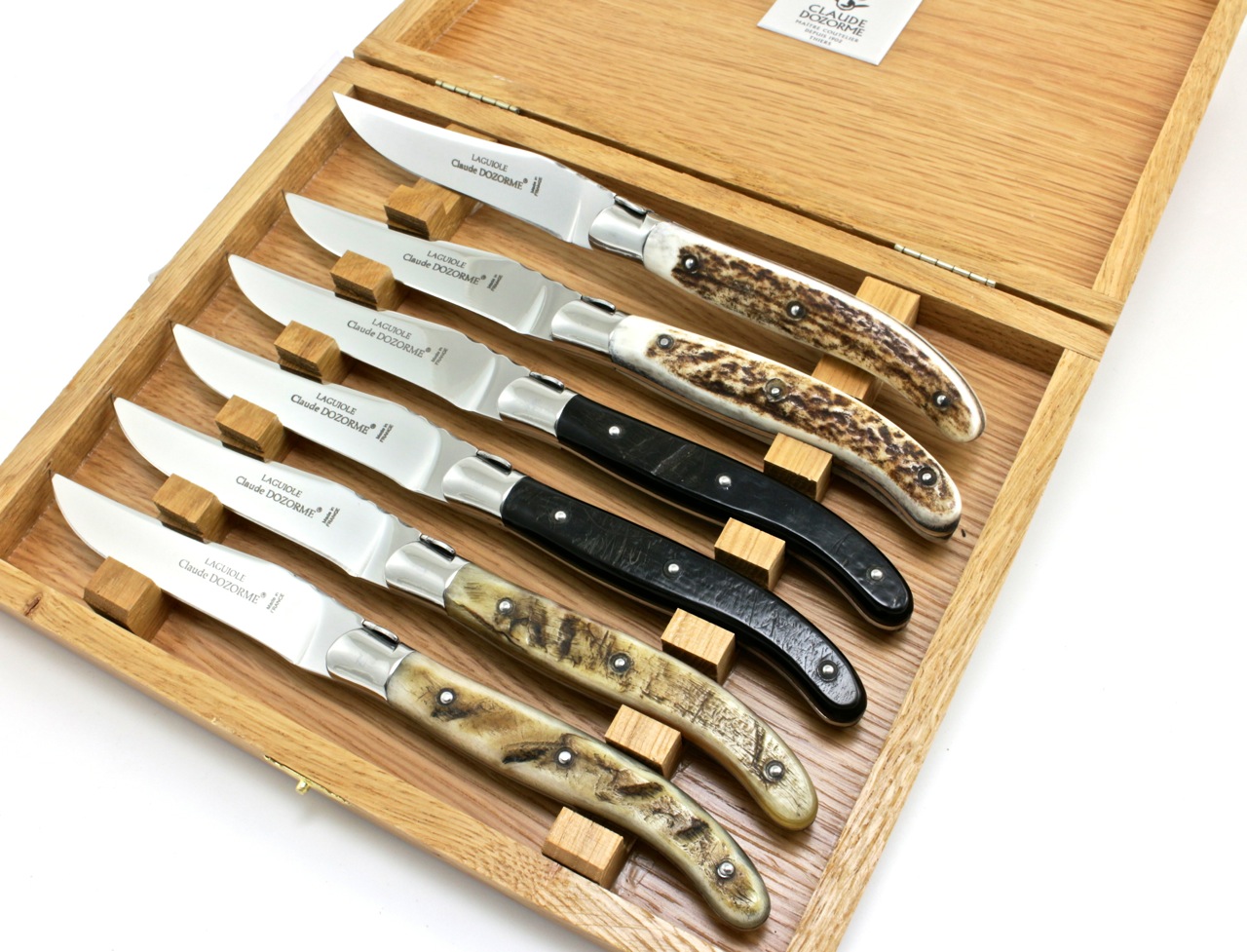 Claude DOZORME Laguiole Steakmesser Set 6-tlg. Hörner