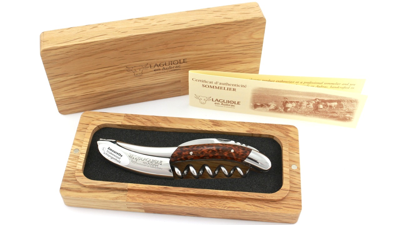 Laguiole en Aubrac Laguiole Sommelier knife Amourette/Snakewood