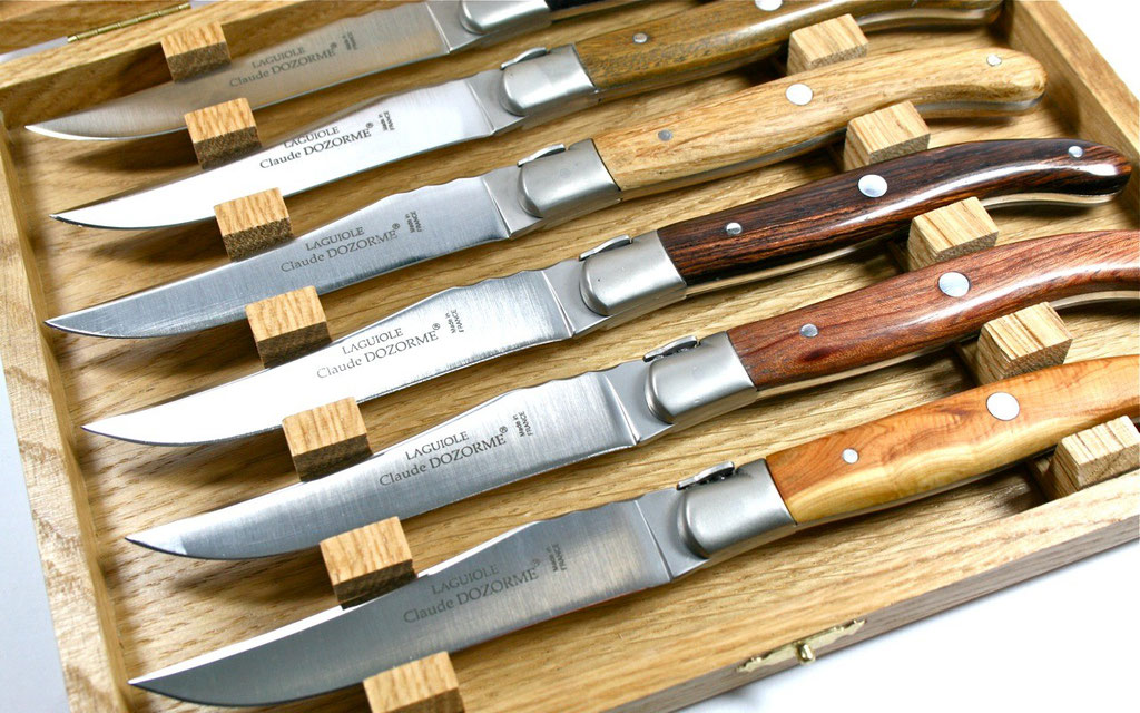 Claude DOZORME Laguiole Steakmesser Set 6-tlg. Edelhölzer